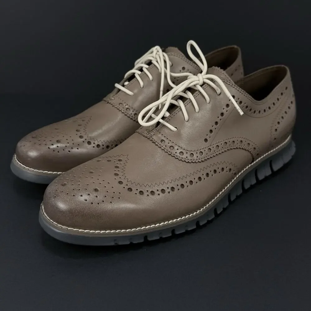 Cole Haan ZERØGRAND Wingtip Oxfords Mens 11.5 Coffee Brown Dress Shoes